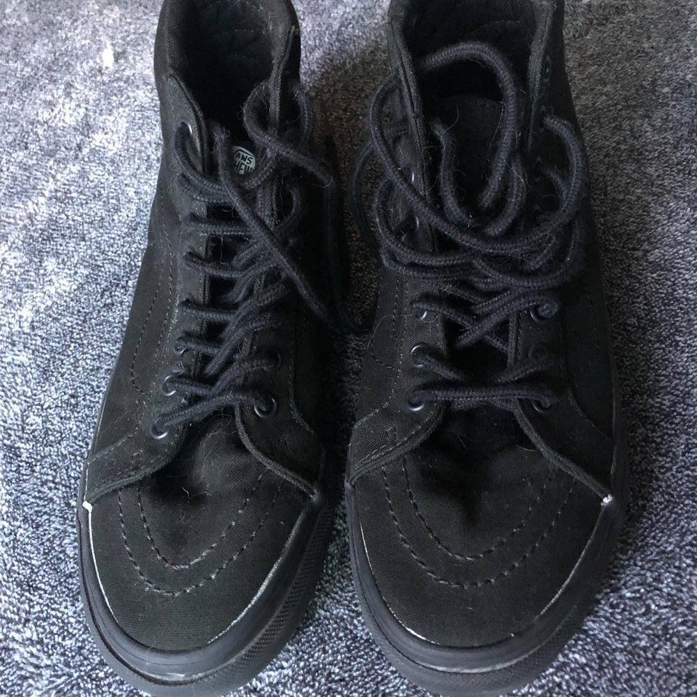 High top all black vans